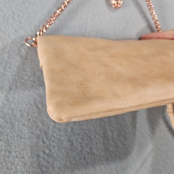 Free People Bag Pink Foldover Twin City Vegan Crossbody 8" Chain Powder Pink - Picture 10 of 11